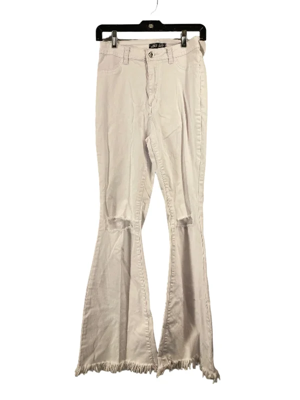Inexpensive Men's JeansWhite Denim Jeans Flared Clothes Mentor, Size L