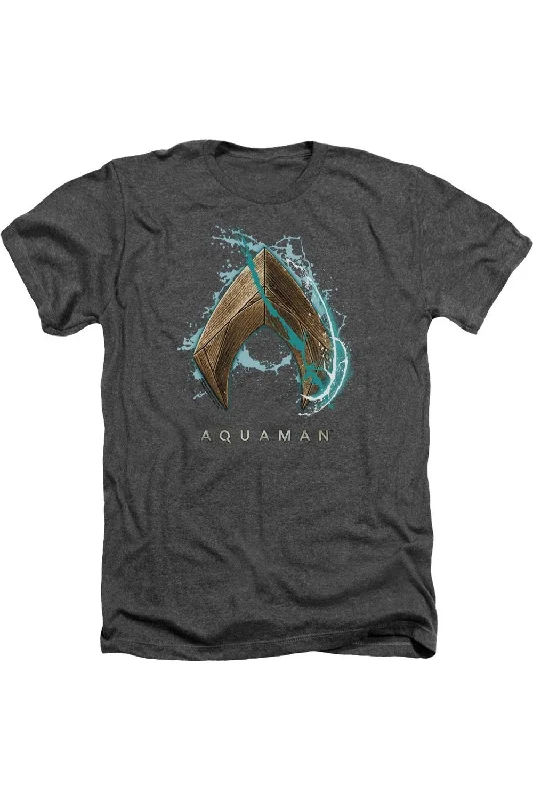 Aquaman Movie Water Shield Adult Heather Tee / T-Shirt