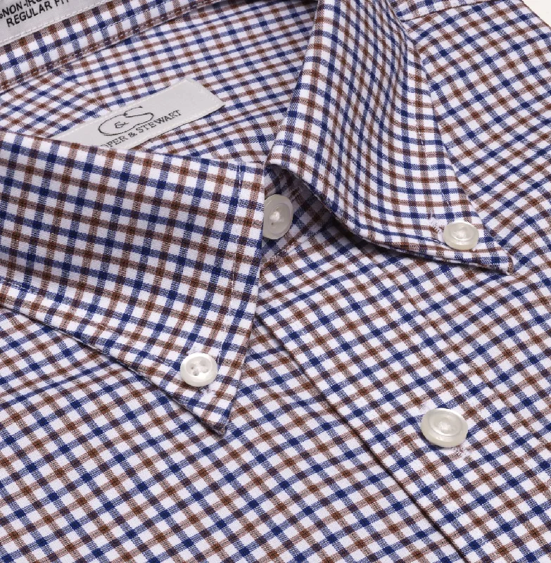 Men's Scoop Neck T-Shirts for a Relaxed FeelTan and Blue Cotton Dress Shirt with Button-Down Collar by Cooper & Stewart Men's Scoop Neck T-Shirts for a Relaxed FeelTan and Blue Cotton Dress Shirt with Button-Down Collar by Cooper & Stewart