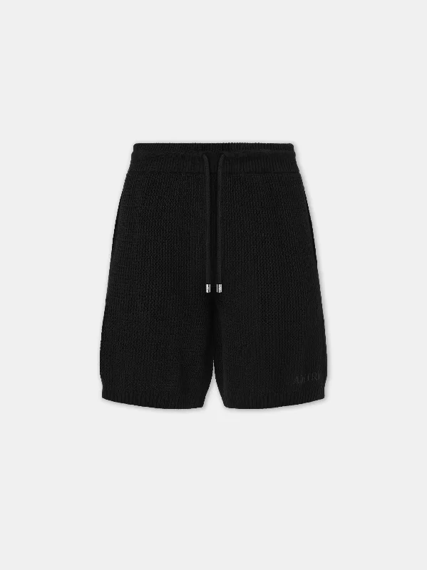 Versatile Men's Casual and Dress ShortsAMIRI CROCHET MESH SHORT - Black