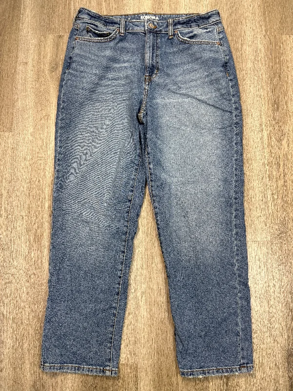 Men's Jeans with Embroidered LogosJeans Straight By Sonoma In Blue Denim, Size: 12