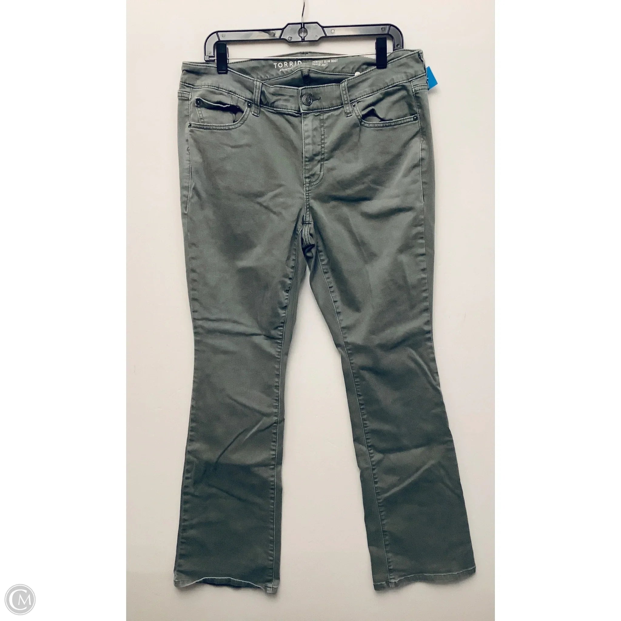 Dark Indigo Men's JeansJeans Boot Cut By Torrid In Green Denim, Size: 12l