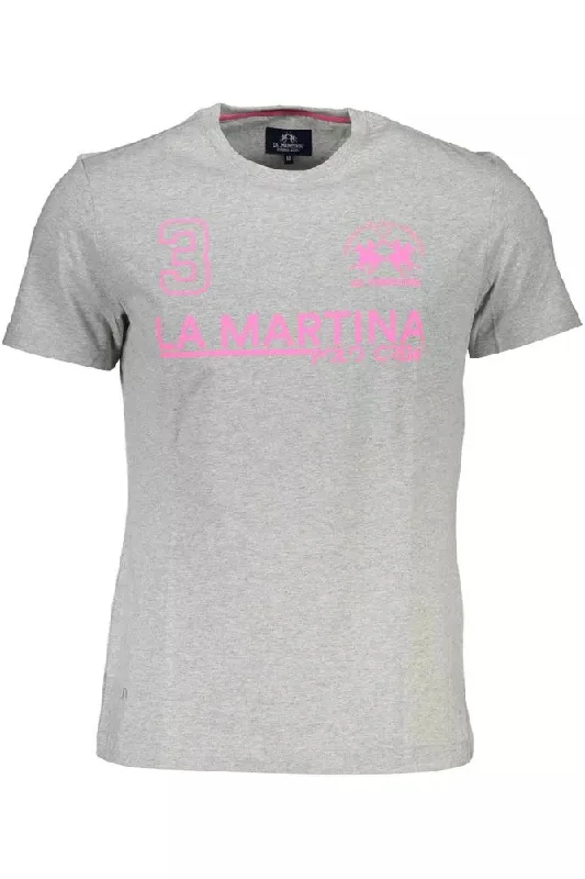 La Martina Elegant  Cotton Tee with Signature Men's Print