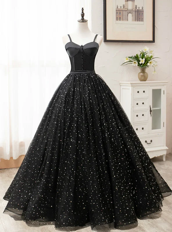 Lace DressFor The Very Best In Unique Or Custom. Black Ball Gown Tulle Spagehtti Straps Floor Length Quinceanera Dress