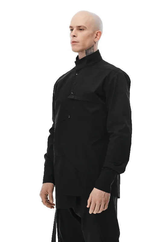 Men's Thermal Shirts for Winter WarmthTiered Elegance Black Shirt