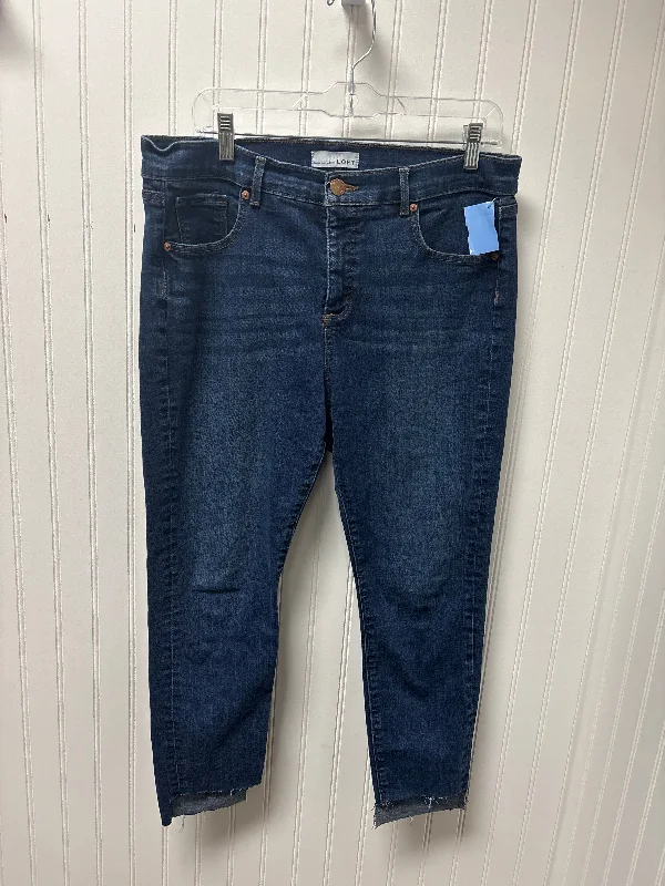 Casual Ripped Men's JeansJeans Skinny By Loft In Blue Denim, Size: 14