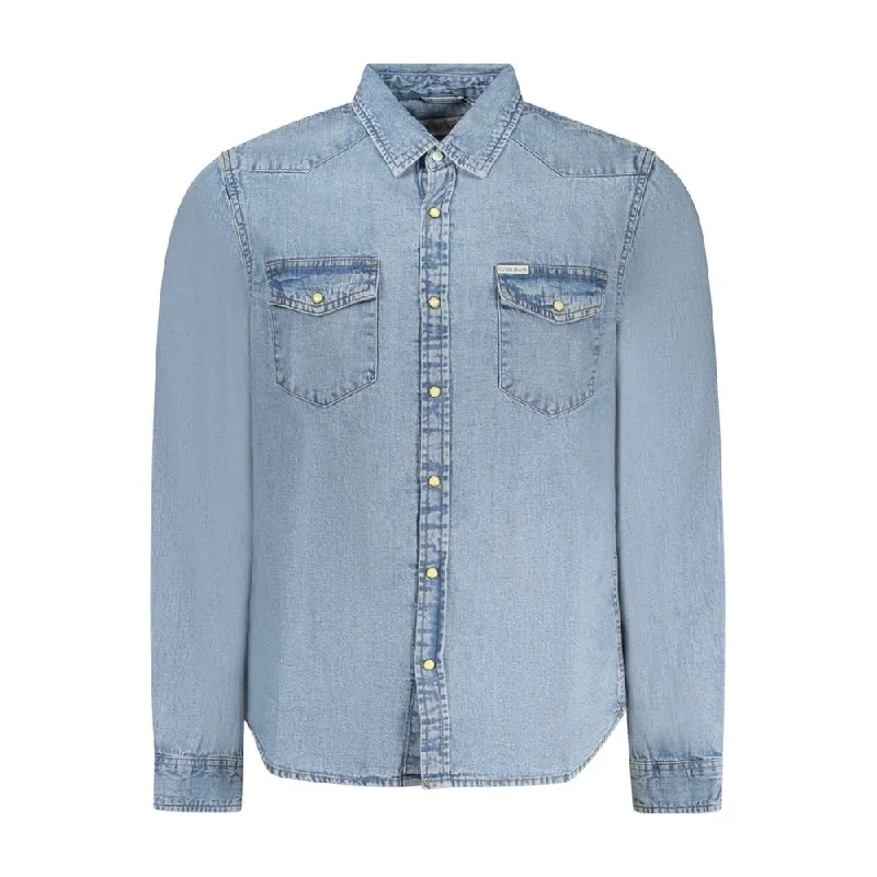 Stylish Men's Graphic T-ShirtsGuess Jeans blue Cotton Men's Shirt