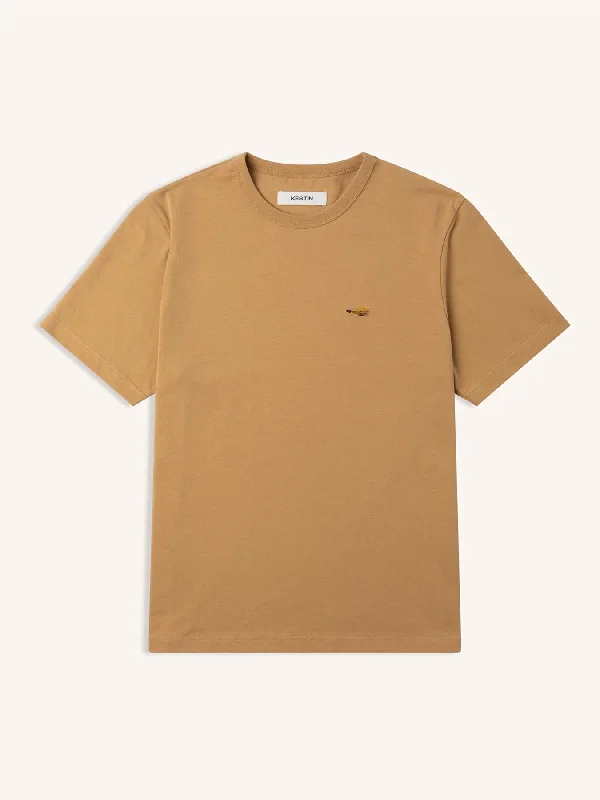 Cargill Tee in Tan Cotton Jersey