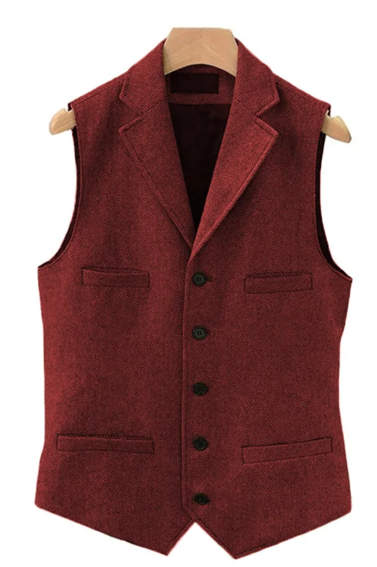 Backless DressHerringbone Groom Best Man Wedding Dress Vest