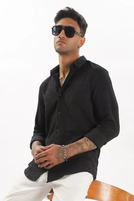 Men's Custom Dress Shirts for a Personalized FitBlack - Modern Fit Textured Shirt