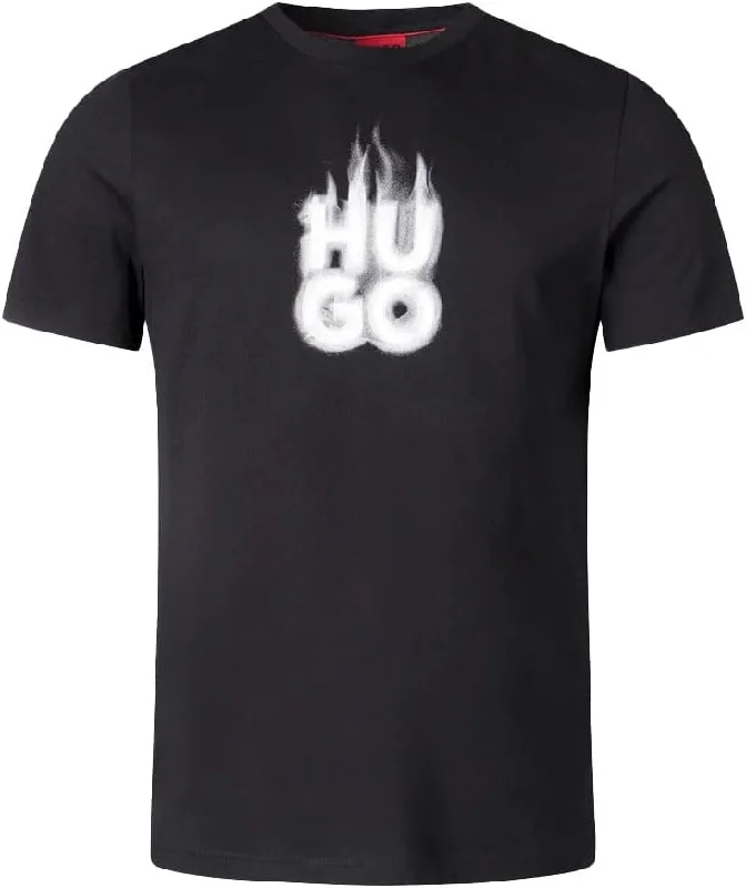 Hugo Men's Dalayer Square Logo Crew Neck Tee, Black