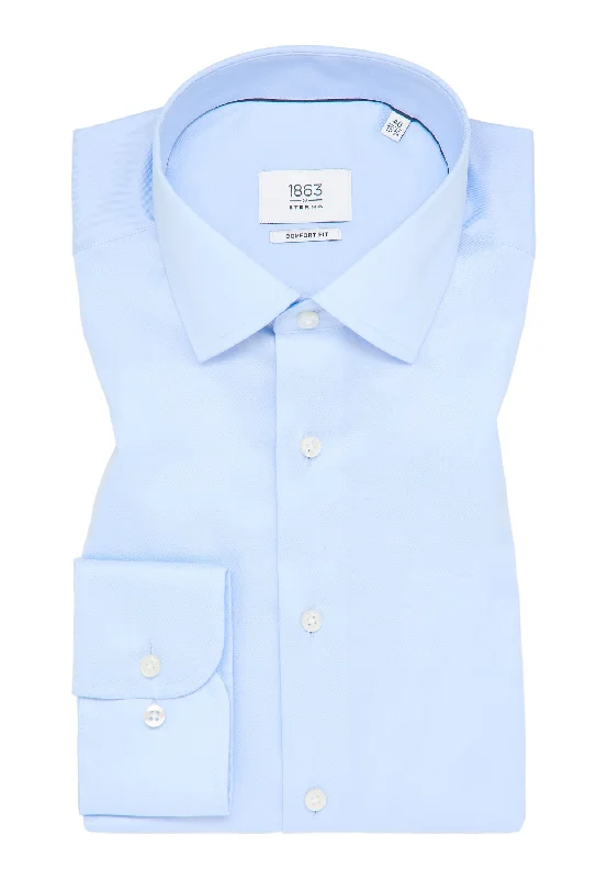 Men's Button-Down Collar Shirts for Staying Polished'Luxury Shirt' in Sky Blue - Comfort Fit - Two Ply Cotton Twill Dress Shirt with Kent Collar by Eterna 1863