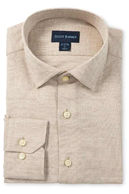 Men's Hawaiian Shirts for a Tropical VibeHeathered Solid Modal and Merino Wool Sport Shirt in Camel (Size X-Large) by Scott Barber Men's Hawaiian Shirts for a Tropical VibeHeathered Solid Modal and Merino Wool Sport Shirt in Camel (Size X-Large) by Scott Barber