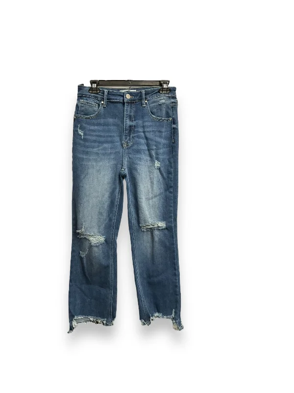 Men's Jeans with Fashionable RipsJeans Straight By Risen In Blue Denim, Size: 10