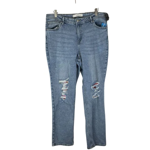 Men's Jeans with Elastic WaistbandsJeans Straight By Cato In Blue Denim, Size: 14