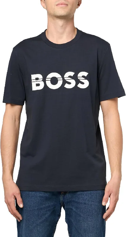 Hugo Boss Men's Tee 1 Big Logo Crewneck Tee, Navy Dust