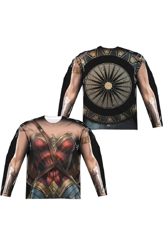 Wonder Woman Movie Wonder Uniform (Front/Back Print) Long Sleeve Adult Poly Crew Tee / T-Shirt