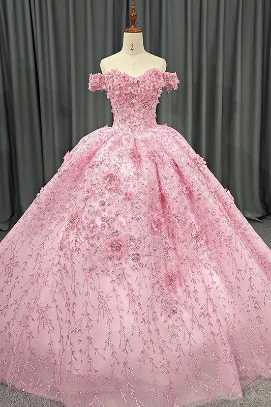 Backless DressLuxury Ball Gown Appliques Off the Shoulder Sweet 16 Dresses Beading Quinceanera Dresses