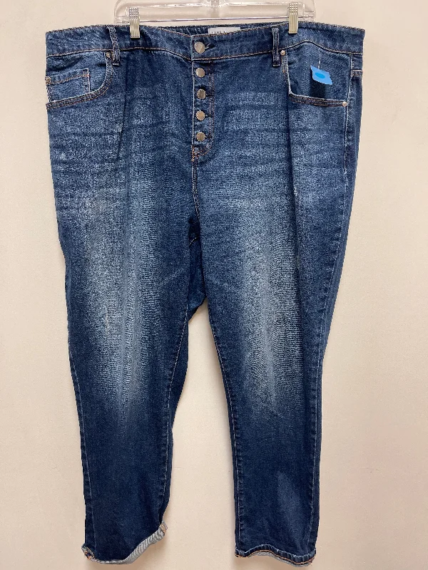 Oversized Relaxed-Fit Men's JeansJeans Straight By Lane Bryant In Blue Denim, Size: 22