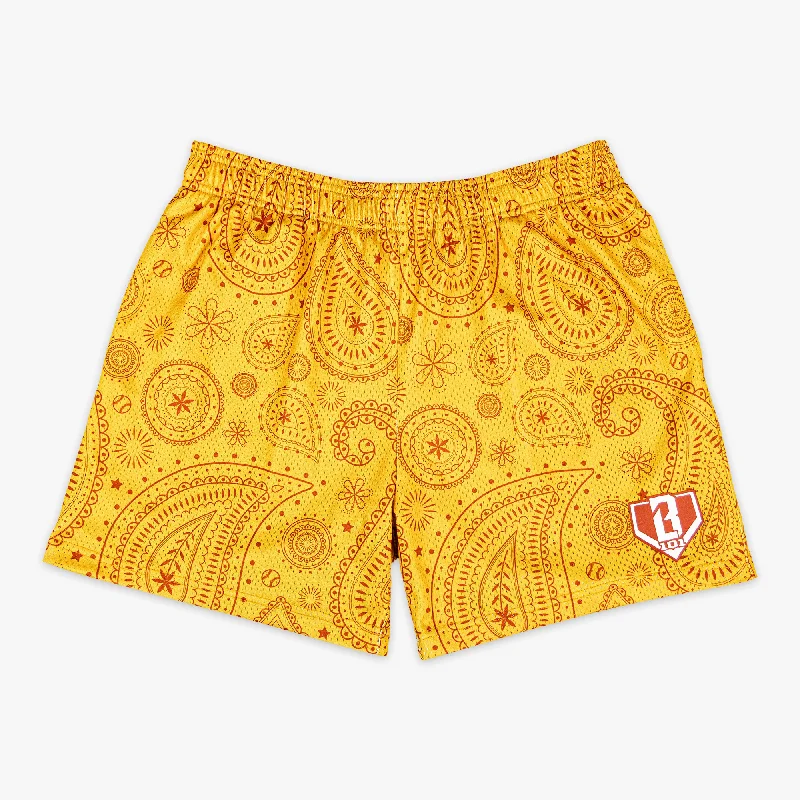 Versatile Men's Casual and Dress ShortsPaisley Shorts - Orange