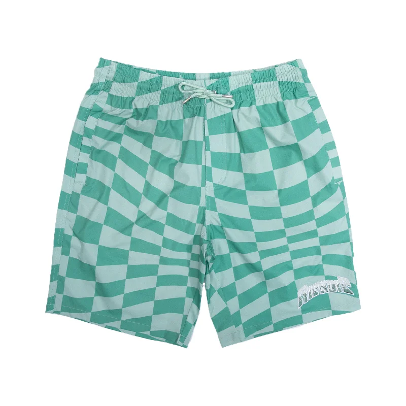 Lightweight and Airy Men's Running and Workout ShortsChecked Swim Shorts (Olive/Pine)