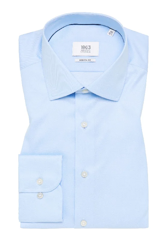 Men's Cufflink-Ready Shirts for Formal Events'Luxury Shirt' in Sky Blue - Modern Fit - Two Ply Cotton Twill Dress Shirt with Kent Collar by Eterna 1863 Men's Cufflink-Ready Shirts for Formal Events'Luxury Shirt' in Sky Blue - Modern Fit - Two Ply Cotton Twill Dress Shirt with Kent Collar by Eterna 1863