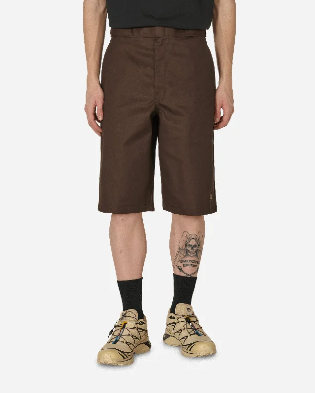 Trendsetting Men's Fashion and Pattern Shorts13 Inch Multi Pocket Work Shorts Dark Brown
