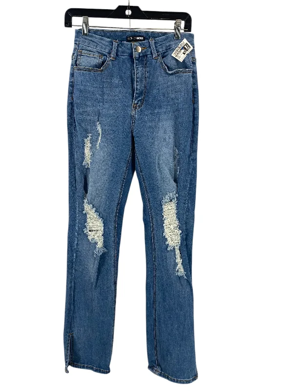 Men's Ripped JeansJeans Flared By Fashion Nova In Blue Denim, Size: 6
