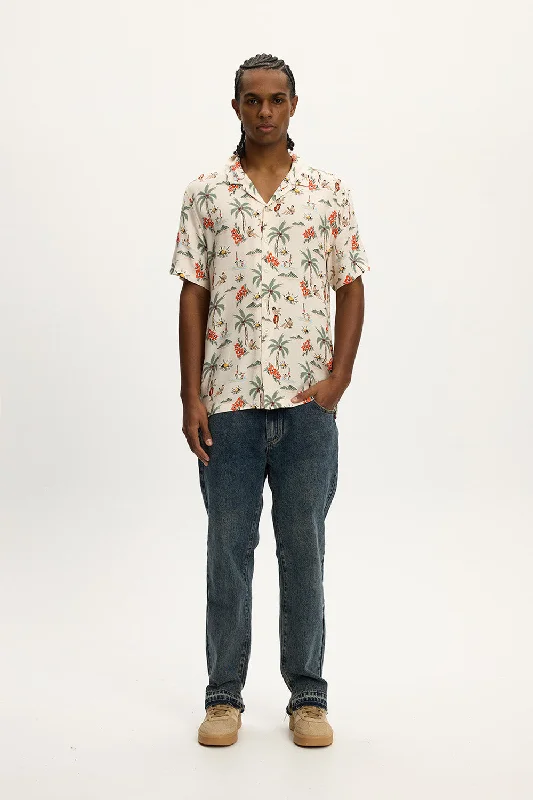 Lightweight Men's Poplin ShirtsHAWAII AOP BOXY BEACH SHIRT
