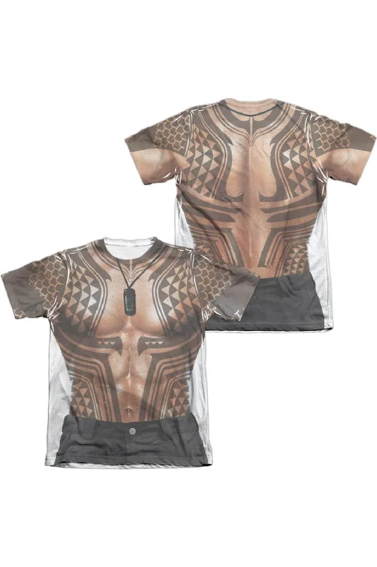 Aquaman Movie Aquaman Tattoos (Front/Back Print) Adult Poly/Cotton Short Sleeve Tee / T-Shirt