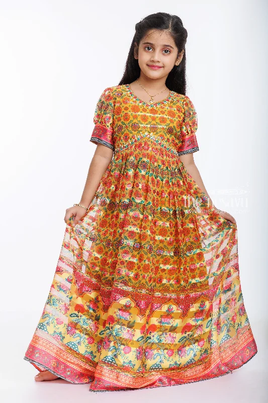 women's wedding guest dressesSunkissed Meadow Aliacut Anarkali Gown for Girls