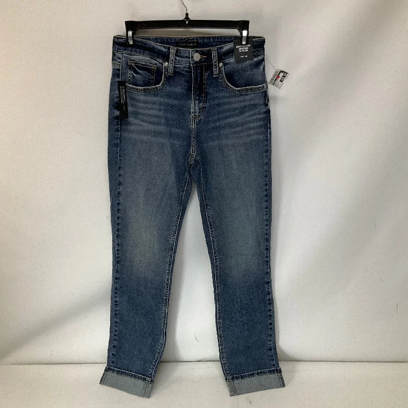 Dark Wash Men's JeansJeans Boyfriend By Silver In Blue Denim, Size: 2