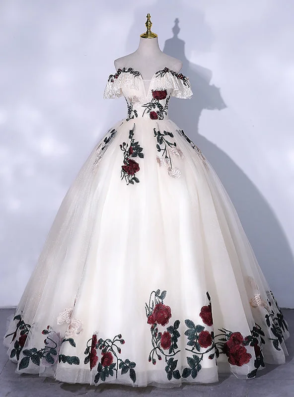 Plus-Size DressChampagne Tulle Lace Embroidery Appliques Quinceanera Dress