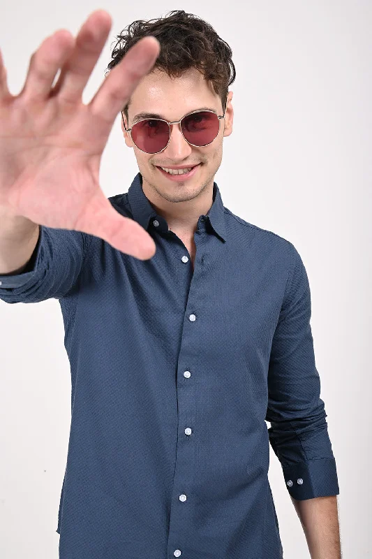 Men's Oxford Shirts for a Preppy StyleBlue Urban Grid Shirt