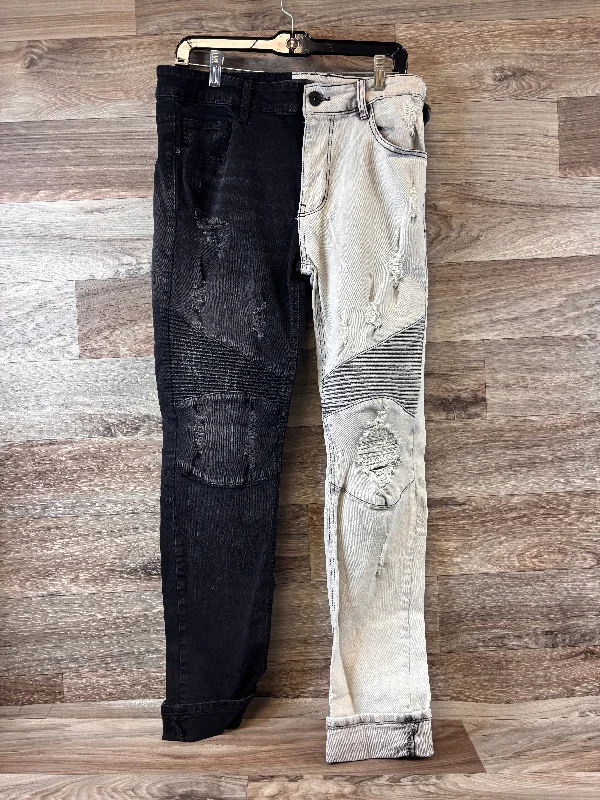 Light Wash Men's JeansJeans Straight By Clothes Mentor In Black & Grey, Size: 12