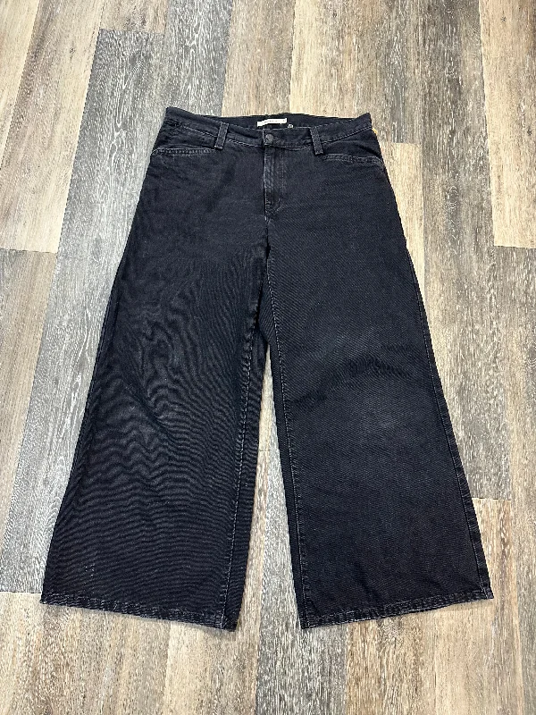 Fashion-Forward Men's JeansJeans Wide Leg By Levis In Black Denim, Size: 14