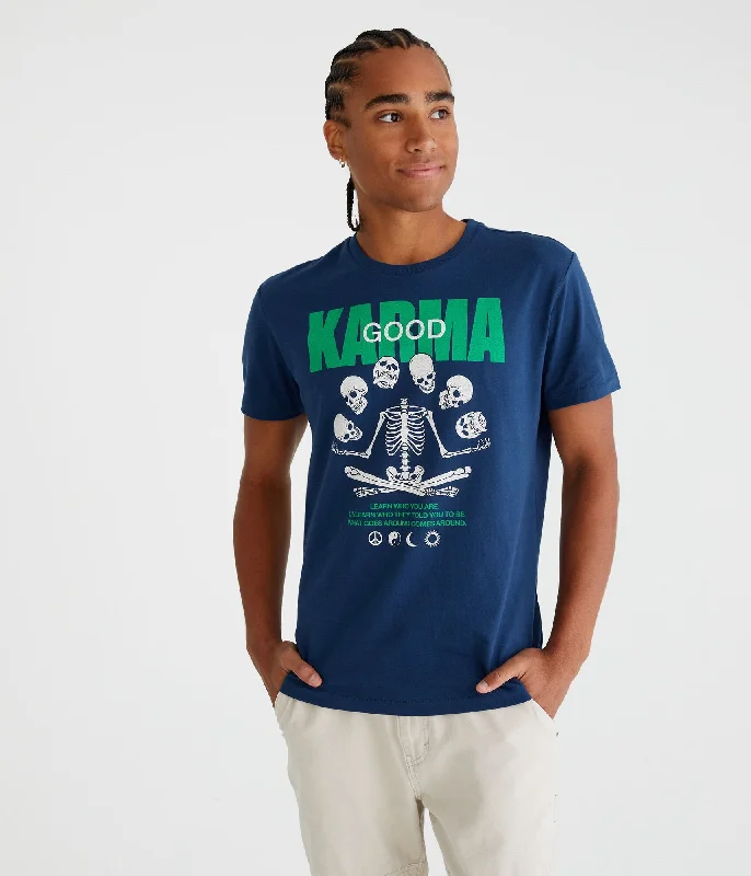 Aeropostale Good Karma Skeleton Graphic Tee