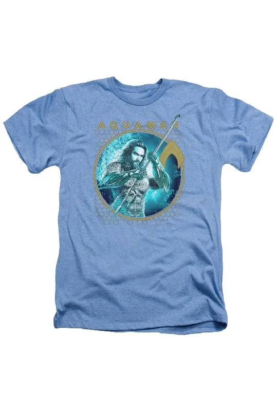 Aquaman Movie Trident Of Neptune Adult Heather Tee / T-Shirt