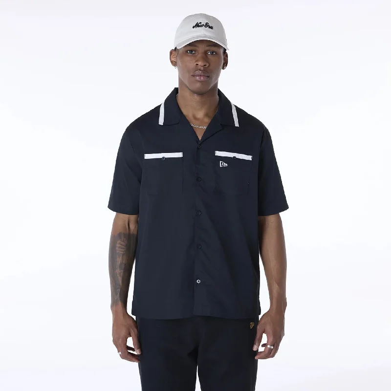 Men's Dressy Button-Down Shirts for Formal OccasionsNew Era Revere Black Short Sleeve Shirt Men's Dressy Button-Down Shirts for Formal OccasionsNew Era Revere Black Short Sleeve Shirt