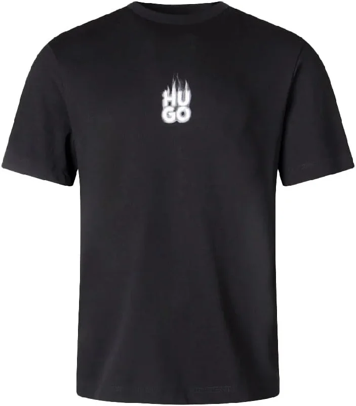Hugo Men's Dalsar Small Logo Short Sleeve Tee, Black