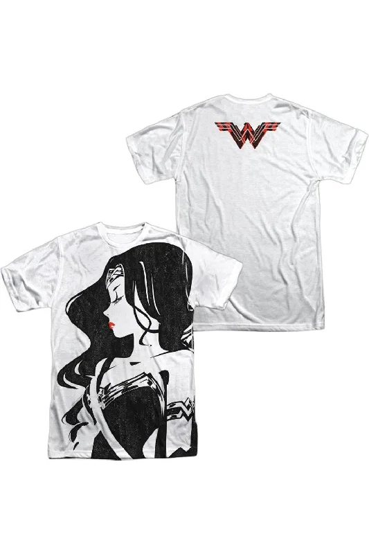 Justice League Movie Wonder Woman Profile (Front/Back Print) Short Sleeve Adult Poly Crew Tee / T-Shirt