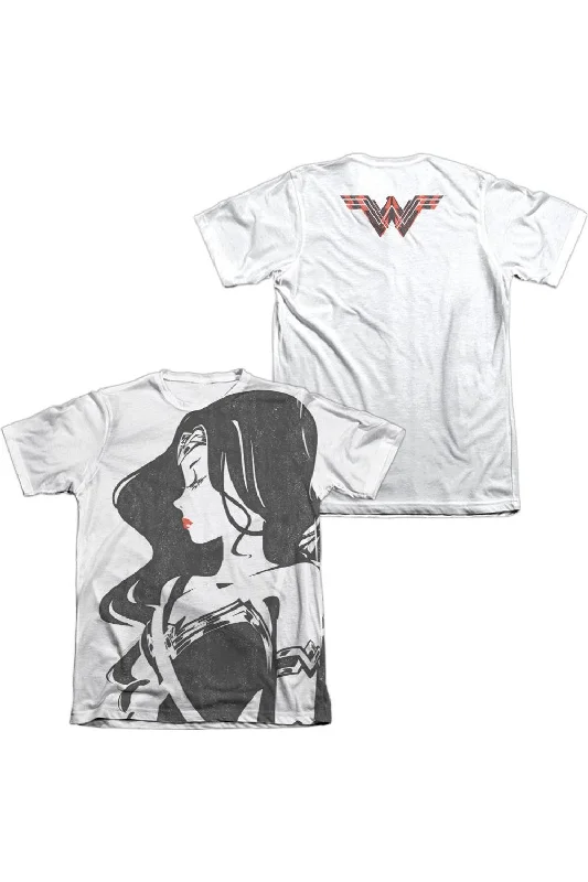 Justice League Movie Wonder Woman Profile (Front/Back Print) Adult Poly/Cotton Short Sleeve Tee / T-Shirt