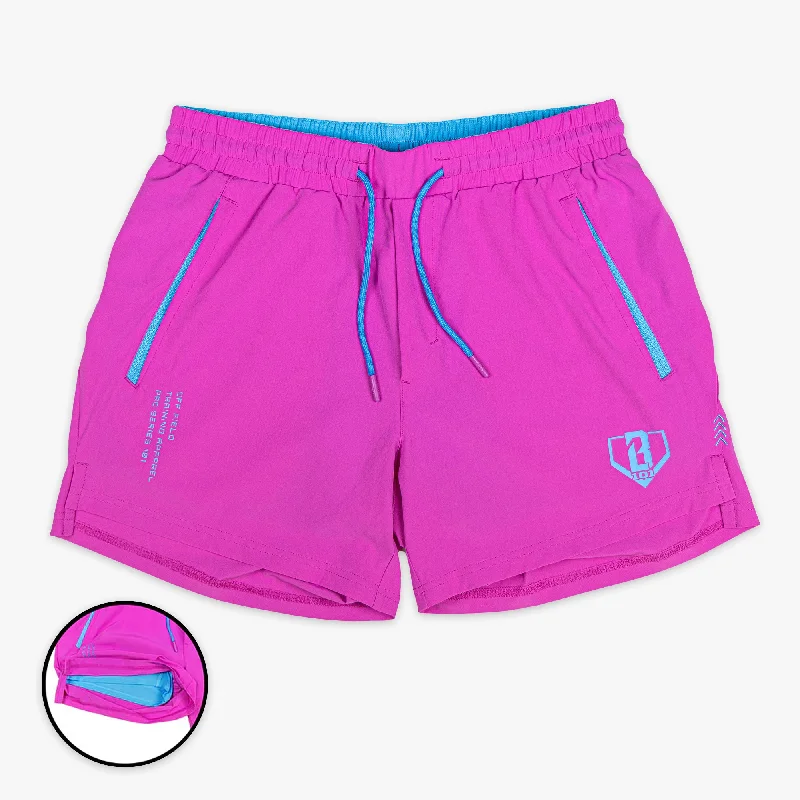 Cool and Crisp Men's Linen ShortsPro Series Youth Shorts V2 with Liner - Cotton Candy Pink