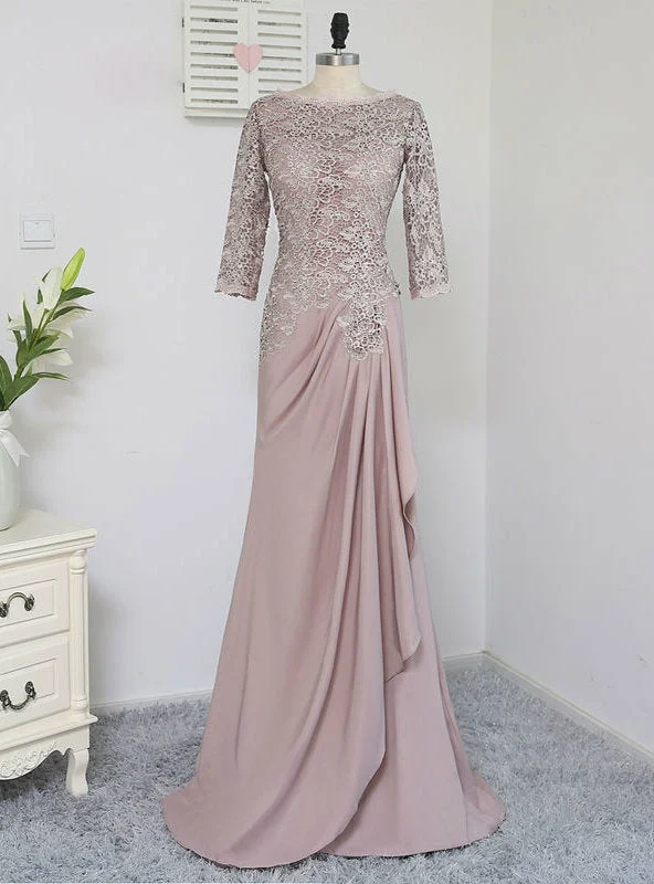 Empire DressElegant Plus Size Brown Mother Of The Bride Dresses A-line 3/4 Sleeves