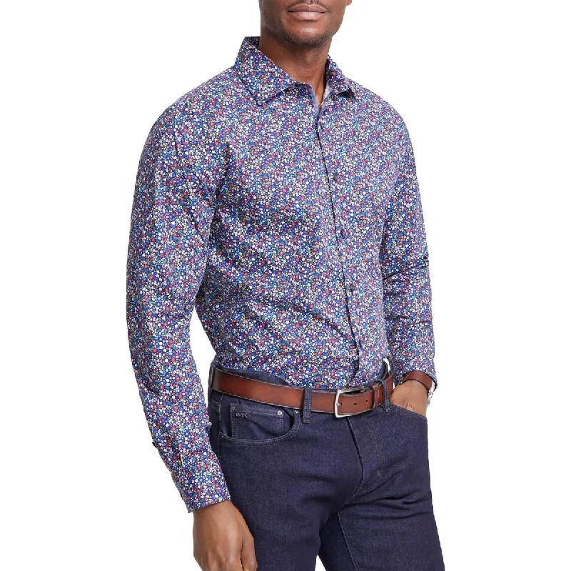 Casual Men's Button-Down ShirtsMens Printed Cotton Button-Down Shirt