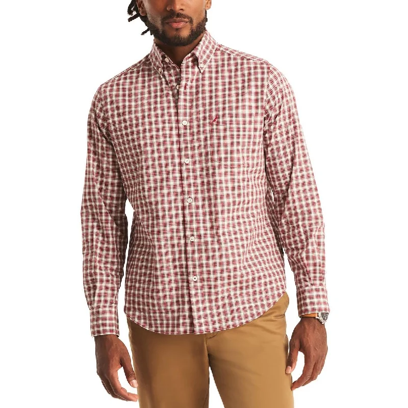 Men's Long-Sleeve Shirts for Year-Round WearMens Plaid Cotton Button-Down Shirt