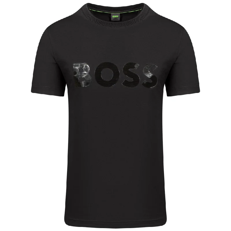 Hugo Boss Men's Tee Mirror 2 Short Sleeve Crewneck Tee, Black