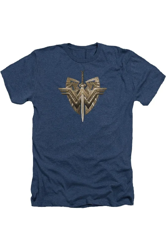 Wonder Woman Movie Sword Emblem Adult Heather Tee / T-Shirt