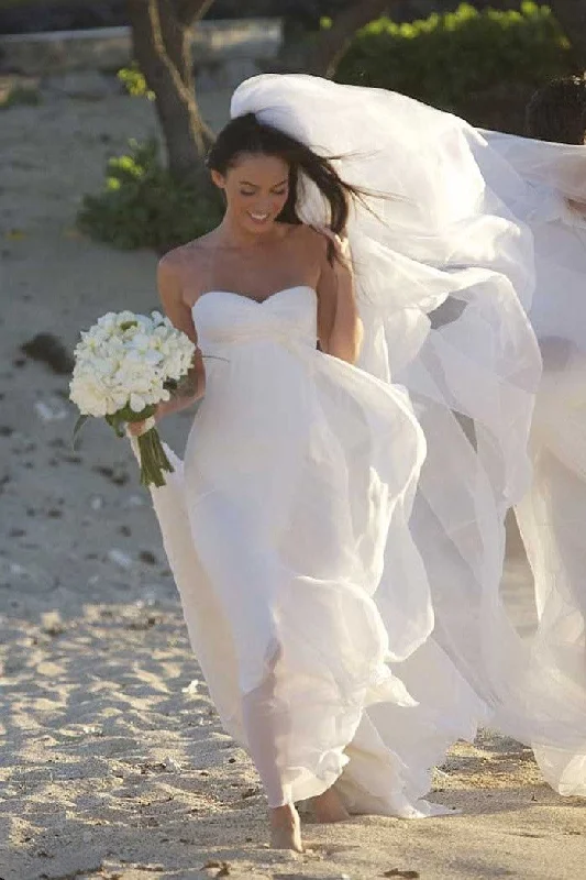 Velvet DressSweetheart Ivory Chiffon Beach Wedding Dress Cute Dress Y0126