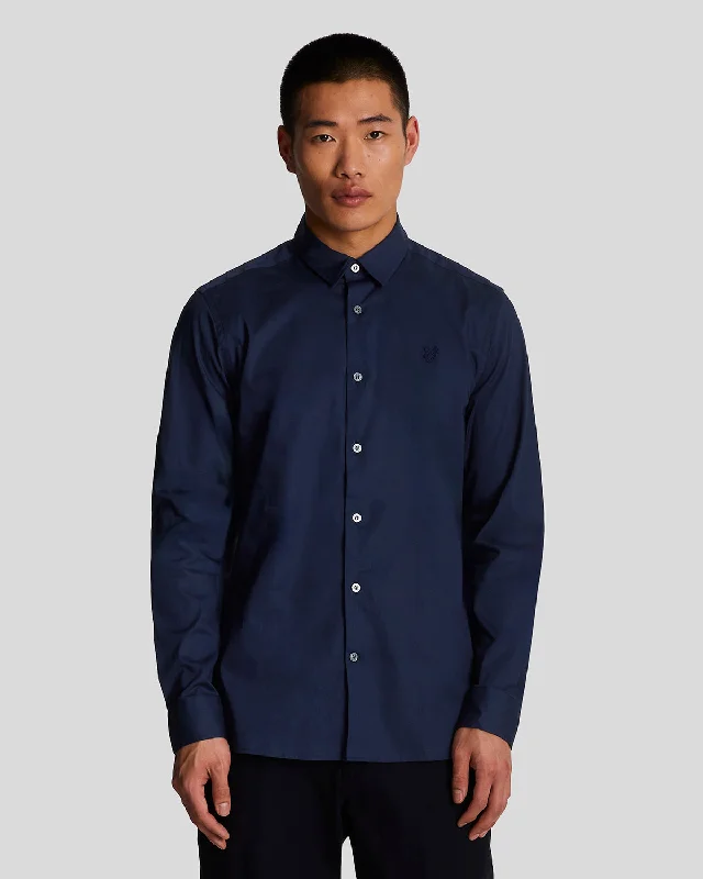 Men's Relaxed-Fit Shirts for Casual ComfortLong Sleeve Slim Fit Poplin Shirt